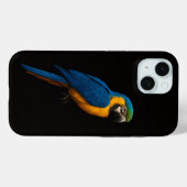 ブラック4ルクスiPhone 15 Mate、ルリコンゴウインコ Case-Mate iPhoneケース (裏面 (横))