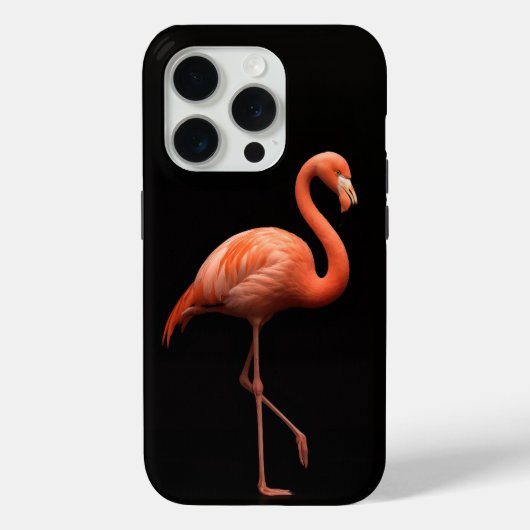 ブラック4ルクスiPhone 15 Proケースメイト、ピンクフラミンゴ Case-Mate iPhoneケース (裏面)