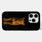 ブラック4ルクスiPhone 15 Pro マット、ノーブル ライオネス Case-Mate iPhoneケース (裏面 (横))