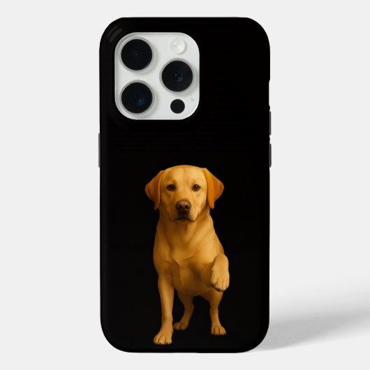 ブラック4ルクスiPhone 15 Pro マット、ラブラドールの子犬 Case-Mate iPhoneケース (裏面)