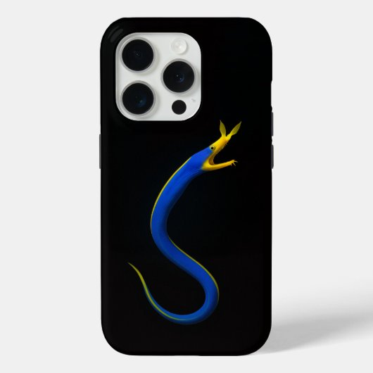 ブラック4ルクスiPhone 15 Pro Mateケース、ブルーリボンウナギ Case-Mate iPhoneケース (裏面)