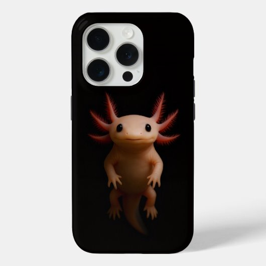 ブラック4ルクスiPhone 15 Pro Mate, メキシコサンショウウオ Case-Mate iPhoneケース (裏面)