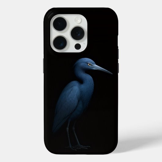 ブラック4ルクスiPhone 15 Pro Mate, リトルブルーヘロン Case-Mate iPhoneケース (裏面)