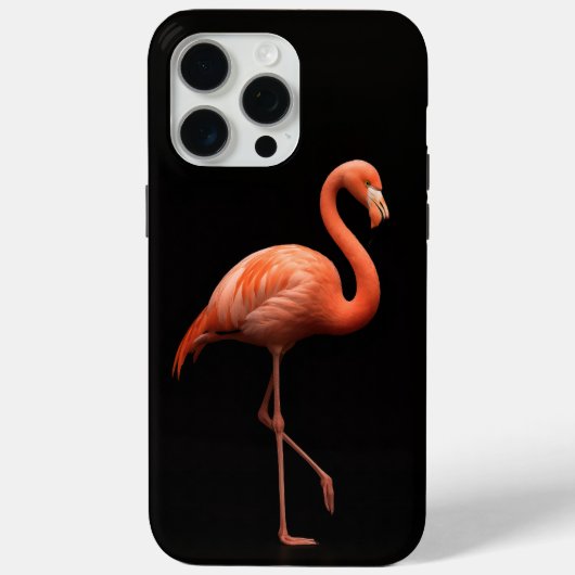 ブラック4ルクスiPhone 15 Pro Max、ピンクフラミンゴ Case-Mate iPhoneケース (裏面)