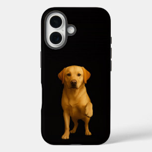 ブラック4ルクスiPhone 16ケース、ラブラドールの愛犬デザイン iPhone 16ケース