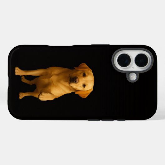 ブラック4ルクスiPhone 16ケース、ラブラドールの愛犬デザイン Case-Mate iPhoneケース (裏面 (横))