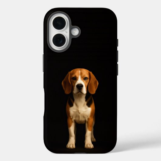 ブラック4ルクスiPhone 16ケース、優しいビーグル Case-Mate iPhoneケース (裏面)
