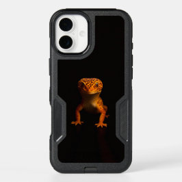 ブラック4ルクスiPhone 16 Plusケース、ヒョウモントカゲモドキ