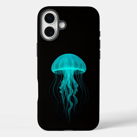 ブラック4ルクスiPhone 16 Plus、グリーンクラゲ Case-Mate iPhoneケース (裏面)