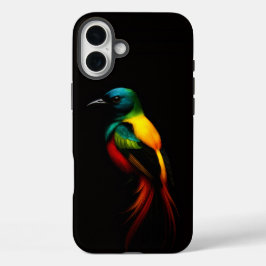ブラック4ルクスiPhone 16 Plus Mate、レインボーバード iPhone 16 Plusケース
