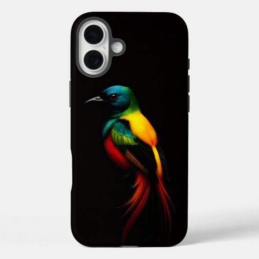 ブラック4ルクスiPhone 16 Plus Mate、レインボーバード Case-Mate iPhoneケース (裏面)
