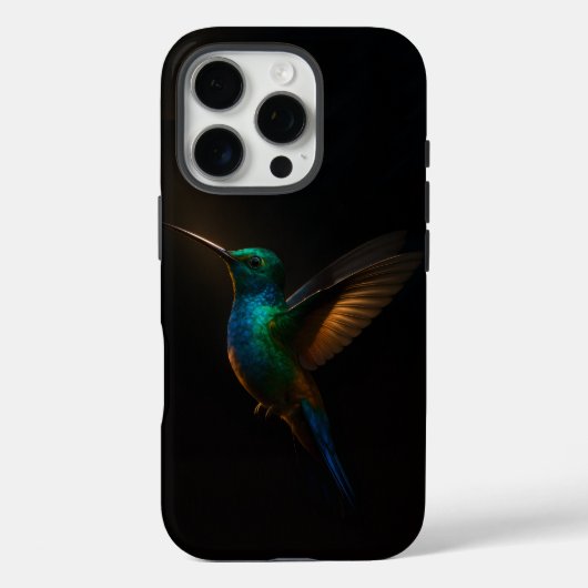 ブラック4ルクスiPhone 16 Proケースメイト、飛翔する鳥 Case-Mate iPhoneケース (裏面)