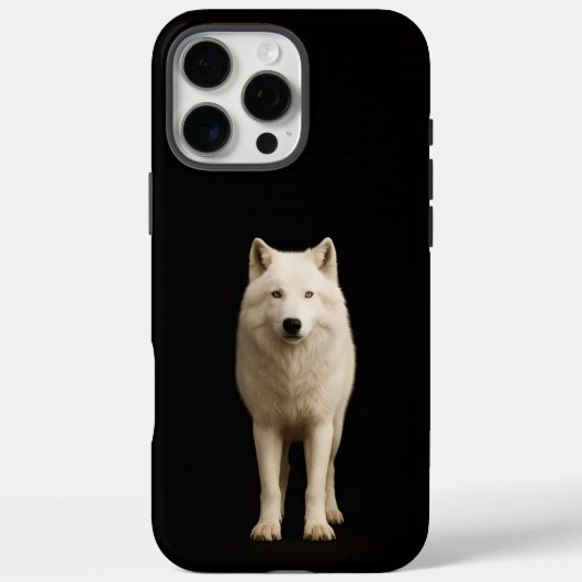 ブラック4ルクスiPhone 16 Pro Max、アイウォリーホッキョクオオカミ Case-Mate iPhoneケース (裏面)
