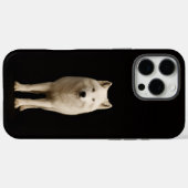 ブラック4ルクスiPhone 16 Pro Max、アイウォリーホッキョクオオカミ Case-Mate iPhoneケース (裏面 (横))