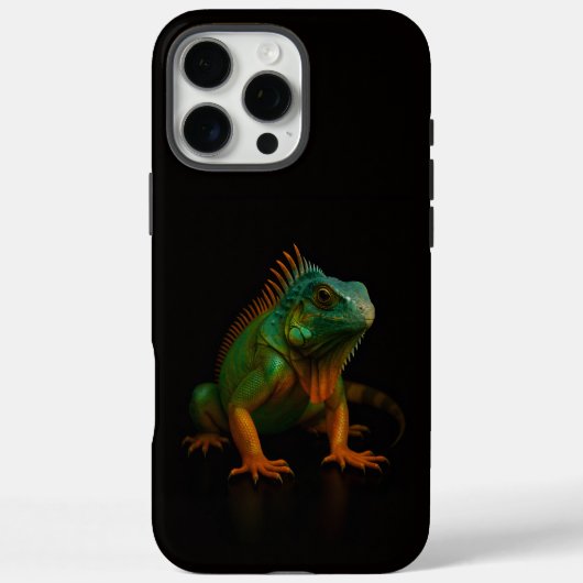 ブラック4ルクスiPhone 16 Pro Max、グリーンイグアナ Case-Mate iPhoneケース (裏面)