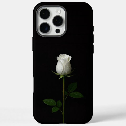 ブラック4ルクスiPhone 16 Pro Max、純白のバラ Case-Mate iPhoneケース (裏面)