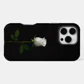 ブラック4ルクスiPhone 16 Pro Max、純白のバラ iPhoneケース (裏面横)