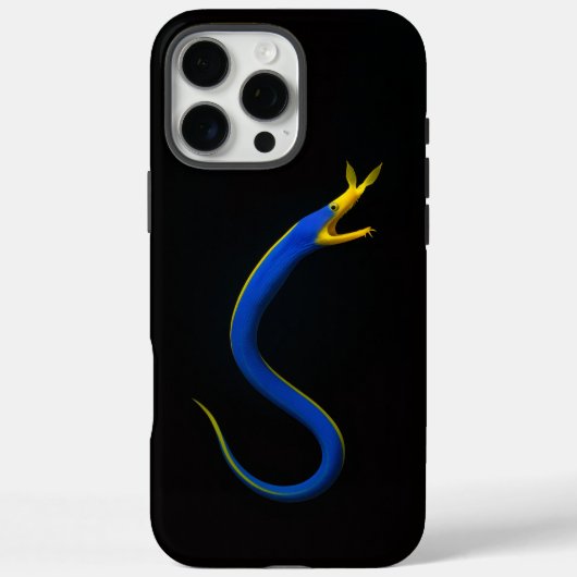 ブラック4ルクセアイホン16 Pro Maxブルーリボンウナギ Case-Mate iPhoneケース (裏面)