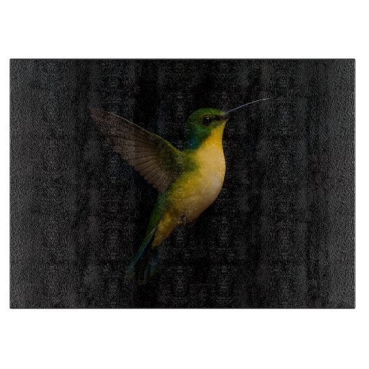 ブラック4ルクセガラスボード飛翔鳥 カッティングボード (正面)