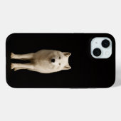 ブラック4ルクセ アイボリーの北極狼 iPhone 15 Plus Case-Mate iPhoneケース (裏面 (横))