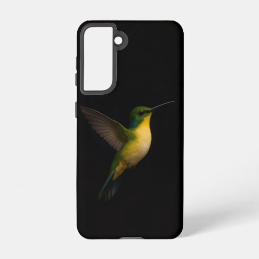 ブラック4ルクセ Samsung Galaxy S21ケース、飛翔する鳥 Galaxyケース (裏面)