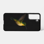 ブラック4ルクセ Samsung Galaxy S21ケース、飛翔する鳥 Galaxyケース (裏面横)