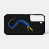 ブラック4ルクセGalaxy S22ケース, ブルー・リボン・イール Samsung Galaxyケース (裏面横)