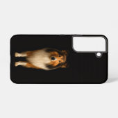 ブラック4ルクセGalaxy S22ケース、忠実なコリー犬 Samsung Galaxyケース (裏面横)