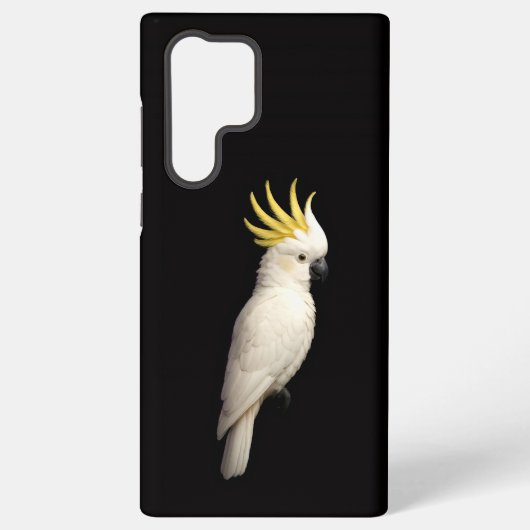 ブラック4ルクセGalaxy S22 Ultra、オウムオカメインコ Samsung Galaxyケース (裏面)
