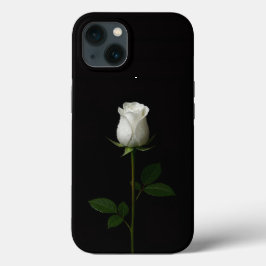 ブラック4ルクセiPhone 13、純白のバラ iPhone 13ケース