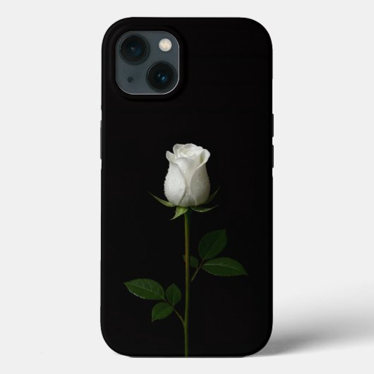 ブラック4ルクセiPhone 13、純白のバラ Case-Mate iPhoneケース (裏面)