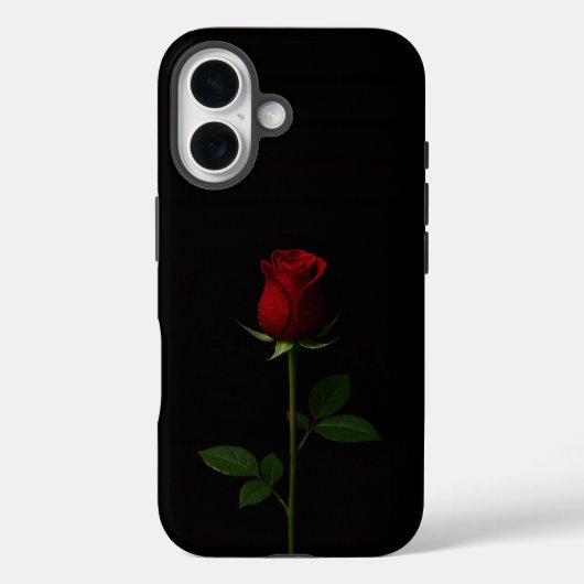 ブラック4ルクセiPhone 16 Mateケース, ヴェルヴェットレッドローズ Case-Mate iPhoneケース (裏面)