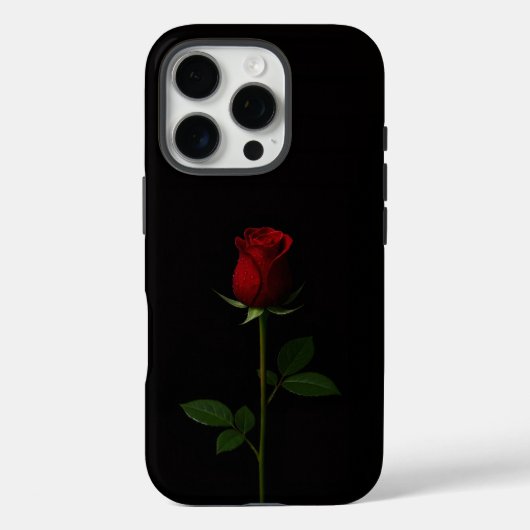 ブラック4ルクセiPhone 16 Pro、ベルベットレッドローズ Case-Mate iPhoneケース (裏面)