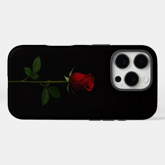 ブラック4ルクセiPhone 16 Pro、ベルベットレッドローズ Case-Mate iPhoneケース (裏面 (横))