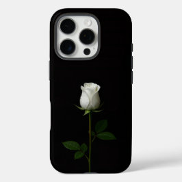 ブラック4ルクセiPhone 16 Pro、純白のバラ iPhone 16 Proケース