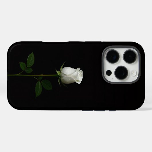 ブラック4ルクセiPhone 16 Pro、純白のバラ Case-Mate iPhoneケース (裏面 (横))