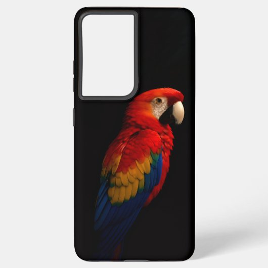 ブラック4ルクース銀河系S21プラス、緋色オウム SAMSUNG GALAXYケース (裏面)