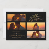 ブラック4写真コラージュBe Ourゲスト引用文結婚ズ セーブザデート (正面)