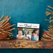 ブラック4枚の最高のパパー・エバーファーザー・デイ フォトプラーク (側面)