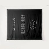 ブラック40と素晴らしいパーソナル文字背景 タペストリー (正面(横))