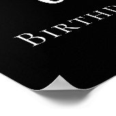 ブラック40th誕生日パーティー写真ハートへようこそ ポスター (角)