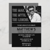 ブラック42歳の誕生日招待状ザマンザレジェンド 招待状 (正面/裏面)