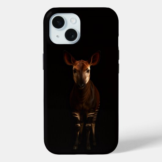 ブラック4 ラクシィ iPhone 15 ケース、フォレストオカピ Case-Mate iPhoneケース (裏面)