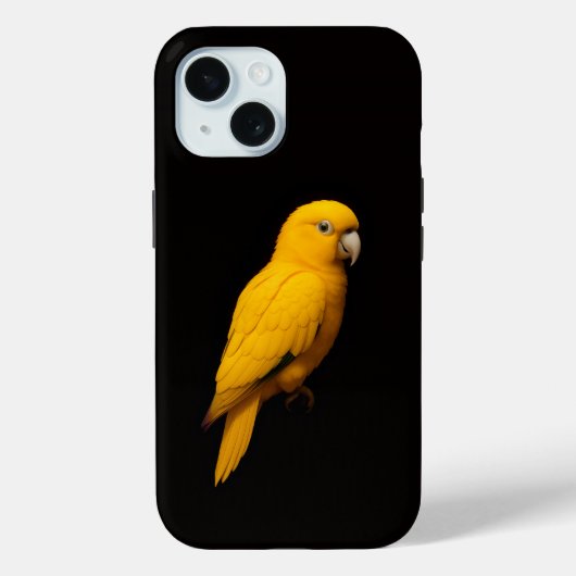 ブラック4 ラクシィ iPhone 15 Mate, ゴールデンパラキート Case-Mate iPhoneケース (裏面)