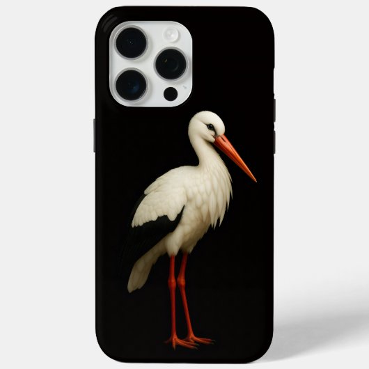 ブラック4 ラクシィ iPhone 15 Pro Max, エレガントなコウノトリ Case-Mate iPhoneケース (裏面)
