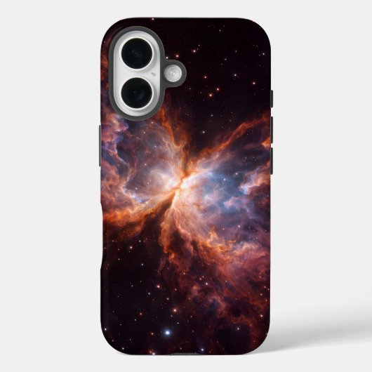 ブラック4 ラクシィ iPhone 16 Mate、バタフライネブラ Case-Mate iPhoneケース (裏面)