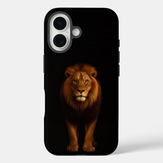 ブラック4 ラクシィ iPhone 16 Mate、マジェスティック ライオン Case-Mate iPhoneケース (裏面)
