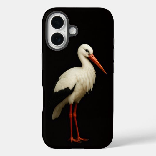 ブラック4 ラクシィ iPhone 16 Mate、優雅なコウノトリ Case-Mate iPhoneケース (裏面)