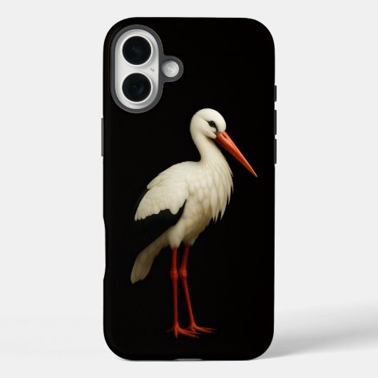 ブラック4 ラクシィ iPhone 16 Plus、優雅なコウノトリ Case-Mate iPhoneケース (裏面)