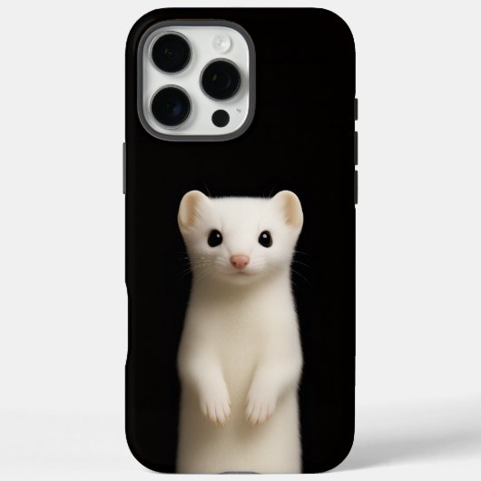 ブラック4 ラクシィ iPhone 16 Pro Max、上品なイタチのデザイン Case-Mate iPhoneケース (裏面)